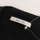 bul bul クルーネック コットン ボタンレス 羽織 カーディガン ブラック レディース バルバル【中古】5-0702M∞