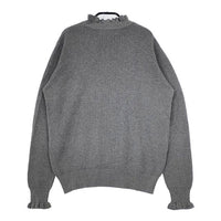 tumugu 未使用品 TK19303 ランダムリブニット フリルハイネック コットン セーター ニット グレー レディース ツムグ【中古】5-0730M∞