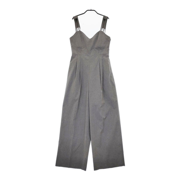 Ameri VINTAGE MEDI CORD SUSPENDER WIDE PANTS 定価19250円 ストライプ サロペット 22SS グレー レディース アメリヴィンテージ【中古】5-0513M♪