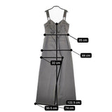 Ameri VINTAGE MEDI CORD SUSPENDER WIDE PANTS 定価19250円 ストライプ サロペット 22SS グレー レディース アメリヴィンテージ【中古】5-0513M♪