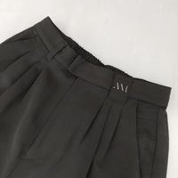 Ameri VINTAGE 02320820070 EMBELLISH TAPERED PANTS タック 異素材 パンツ ブラック レディース アメリヴィンテージ【中古】5-0728M△