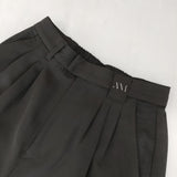 Ameri VINTAGE 02320820070 EMBELLISH TAPERED PANTS タック 異素材 パンツ ブラック レディース アメリヴィンテージ【中古】5-0728M△