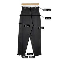 Ameri VINTAGE 02320820070 EMBELLISH TAPERED PANTS タック 異素材 パンツ ブラック レディース アメリヴィンテージ【中古】5-0728M△