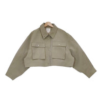 Ameri VINTAGE 01220630450 EMBOSS SHORT ARMY LIKE JACKET サイズF ジャケット カーキ レディース アメリヴィンテージ【中古】5-0206M△