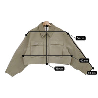 Ameri VINTAGE 01220630450 EMBOSS SHORT ARMY LIKE JACKET サイズF ジャケット カーキ レディース アメリヴィンテージ【中古】5-0206M△