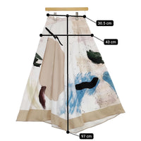 Ameri VINTAGE 01010940120 MARY PAINTING FLARE SKIRT サイズM ロングスカート ホワイト ベージュ マルチカラー レディース アメリヴィンテージ【中古】5-0206M△