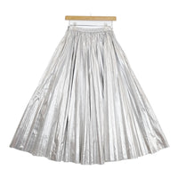 Ameri VINTAGE 02220981620 SHINY PLEATS SKIRT プリーツ サイズM ロングスカート シルバー レディース アメリヴィンテージ【中古】5-0728M△