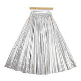 Ameri VINTAGE 02220981620 SHINY PLEATS SKIRT プリーツ サイズM ロングスカート シルバー レディース アメリヴィンテージ【中古】5-0728M△