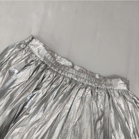 Ameri VINTAGE 02220981620 SHINY PLEATS SKIRT プリーツ サイズM ロングスカート シルバー レディース アメリヴィンテージ【中古】5-0728M△