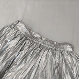 Ameri VINTAGE 02220981620 SHINY PLEATS SKIRT プリーツ サイズM ロングスカート シルバー レディース アメリヴィンテージ【中古】5-0728M△