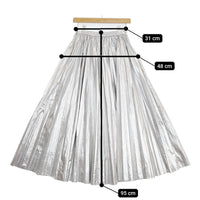 Ameri VINTAGE 02220981620 SHINY PLEATS SKIRT プリーツ サイズM ロングスカート シルバー レディース アメリヴィンテージ【中古】5-0728M△