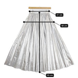 Ameri VINTAGE 02220981620 SHINY PLEATS SKIRT プリーツ サイズM ロングスカート シルバー レディース アメリヴィンテージ【中古】5-0728M△