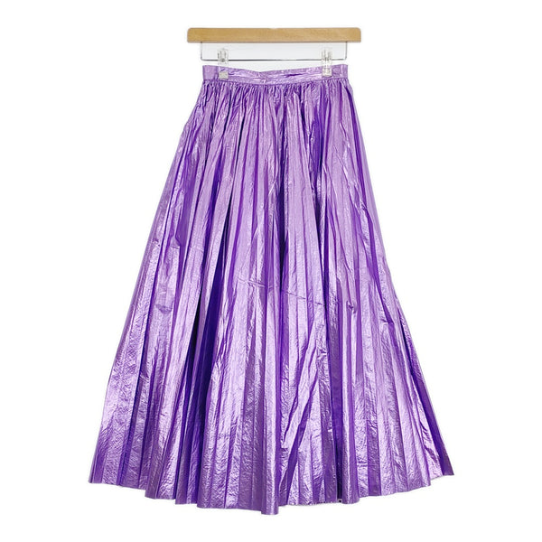 Ameri VINTAGE 02220981620 SHINY PLEATS SKIRT プリーツ サイズS ロングスカート パープル レディース アメリヴィンテージ【中古】5-0728M△