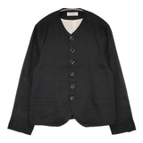 Labo ratory リネンコットン 日本製 サイズF ノーカラージャケット ブラック レディース ラボレイトリー【中古】5-0728M△