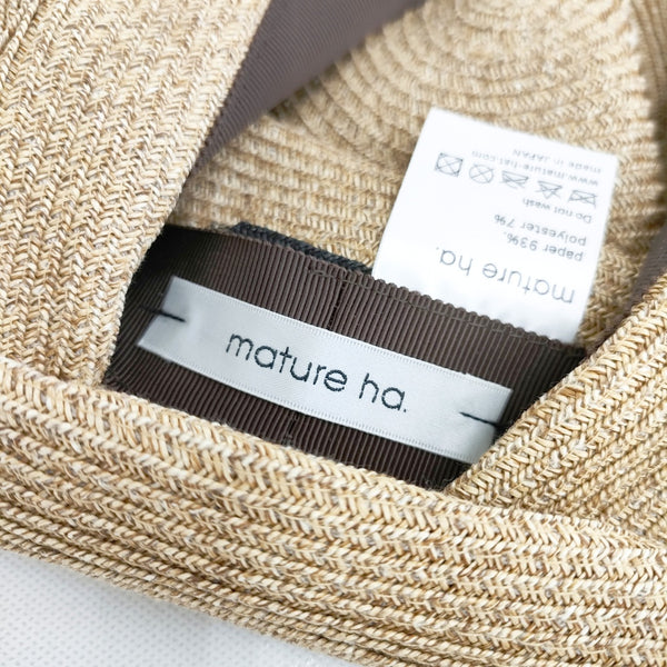 mature ha BOXED HAT 11cm brim switch color line wide