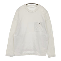 mina perhonen curt va8138 コットン ワンポイント刺繍 ポケット 長袖Ｔシャツ カットソー ロンＴ ライトグレー レディース ミナペルホネン【中古】5-0728M△