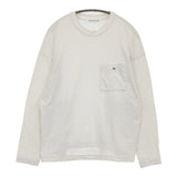 mina perhonen curt va8138 コットン ワンポイント刺繍 ポケット 長袖Ｔシャツ カットソー ロンＴ ライトグレー レディース ミナペルホネン【中古】5-0728M△