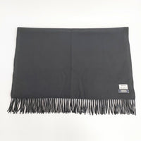 ACNE STUDIOS LAMBSWOOL フリンジ付きストール マフラー 大判 無地 ウール ストール ブラック レディース アクネストゥディオズ【中古】5-0115T◎