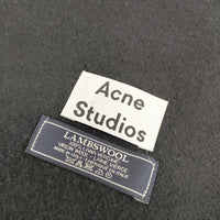 ACNE STUDIOS LAMBSWOOL フリンジ付きストール マフラー 大判 無地 ウール ストール ブラック レディース アクネストゥディオズ【中古】5-0115T◎