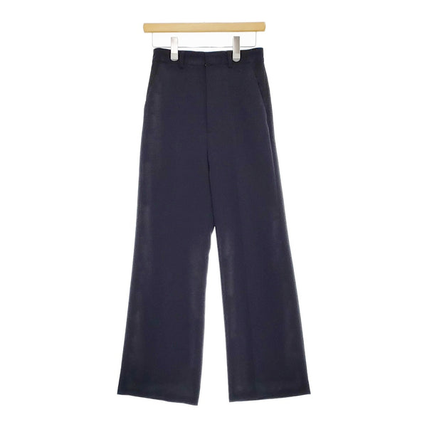 ROKU 6 BEAUTY&YOUTH POLYESTER RAYON BOOTCUT PANTS 定価19800円 8614-202-0469 パンツ ネイビー レディース ロクビューティアンドユース【中古】5-0206G△