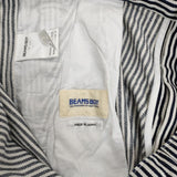 BEAMS BOY ヒッコリー デニムワイドイージー クロップド丈 パンツ ホワイト ネイビー レディース ビームスボーイ【中古】5-0403M∞