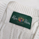 Alan Paine アランペイン ケーブル編み コットン ノースリーブニット ベスト ホワイト レディース【中古】5-0702S∞