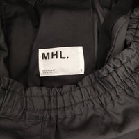 MHL. SOFT DENSE COTTON 595-3132500 ギャザー サイズ1 ロングスカート 22AW チャコールグレー レディース エムエイチエル【中古】5-0215M△