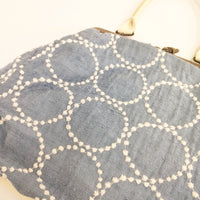 mina perhonen cuddle tambourine ss9974 シルク混 牛革 カドルバッグ ハンドバッグ ミズイロ レディース ミナペルホネン【中古】5-0804G◎
