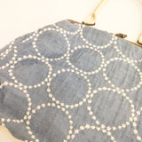 mina perhonen cuddle tambourine ss9974 シルク混 牛革 カドルバッグ ハンドバッグ ミズイロ レディース ミナペルホネン【中古】5-0804G◎