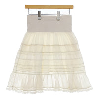 Franche lippee ティアード ペチスカート レース 516025 サイズM ミニスカート アイボリー レディース フランシュリッペ【中古】5-0215M△