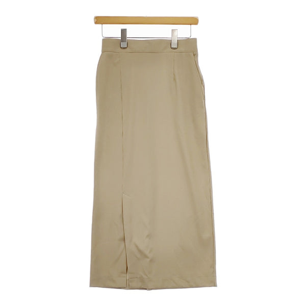 green label relaxing FFC ベアテレコ スリット 3624-225-2069 ロングスカート ベージュ レディース グリーンレーベルリラクシング【中古】5-0215M△