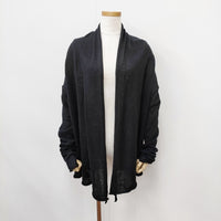 R&D.M.Co- リネン100％ カーディガン ブラック レディース オールドマンズテーラー【中古】5-0323M◎