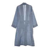 fog linen work リネンロングガウンコート リトアニア製 F28689 リボンベルト付き コート ライトブルー レディース フォグリネンワーク【中古】5-0215M△