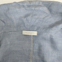 fog linen work リネンロングガウンコート リトアニア製 F28689 リボンベルト付き コート ライトブルー レディース フォグリネンワーク【中古】5-0215M△