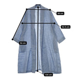 fog linen work リネンロングガウンコート リトアニア製 F28689 リボンベルト付き コート ライトブルー レディース フォグリネンワーク【中古】5-0215M△