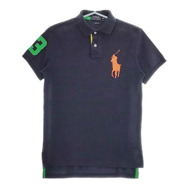 POLO RALPH LAUREN 半袖 ビッグポニー 刺繍 ポロシャツ ネイビー メンズ ポロ・ラルフローレン【中古】5-0519S∞