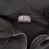 DIESEL Ginn-Hood-Zip-E1 ラメロゴプリントジップアップパーカー A08008 サイズL パーカー ブラック メンズ ディーゼル【中古】5-0119M♪