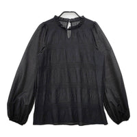Spick and Span フリルカラー 22051200902010 シワ加工 ブラウス シャツ ブラック レディース スピックアンドスパン【中古】5-0215M△