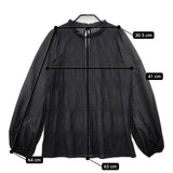 Spick and Span フリルカラー 22051200902010 シワ加工 ブラウス シャツ ブラック レディース スピックアンドスパン【中古】5-0215M△