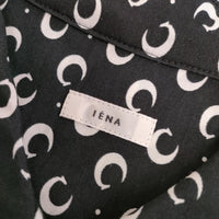 IENA モノトーンプリント デザインカラー 定価14300円 ノースリーブ コットンシルク ブラウス シャツ ブラック ホワイト レディース イエナ【中古】5-0702S∞