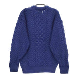 aran WOOLLEN MILLS ウール ケーブル クルーネック サイズXXL セーター ニット ネイビー レディース アランウーレンミルズ【中古】5-0117T♪