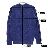 aran WOOLLEN MILLS ウール ケーブル クルーネック サイズXXL セーター ニット ネイビー レディース アランウーレンミルズ【中古】5-0117T♪