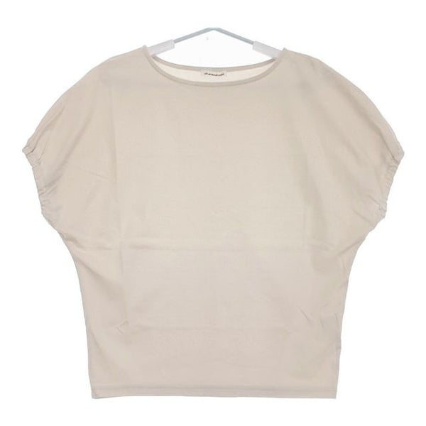 sirenemermaid シレーヌマーメイド ポンチパフスリーブプルオーバー 半袖Ｔシャツ カットソー ベージュ レディース【中古】5-0702S∞