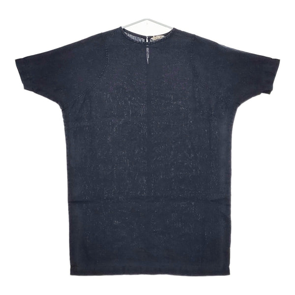 fog linen work 五分袖 リネン FLW ワンピース チュニック 2012 ネイビー レディース フォグリネンワーク【中古】5-0525S△