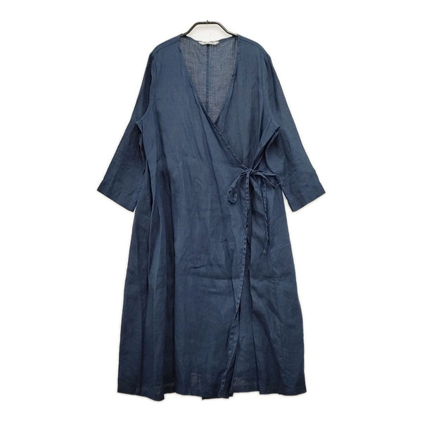 fog linen work リネン カシュクール 羽織 リトアニア製 E31239 ワンピース ネイビー レディース フォグリネンワーク【中古】5-0215M△