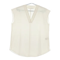 qualite ノースリーブ 32440010027 サイズF Vネック 撥水ストレッチTブラウス 定価14300円 ブラウス シャツ オフホワイト レディース カリテ【中古】5-0525S△
