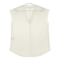 qualite ノースリーブ 32440010027 サイズF Vネック 撥水ストレッチTブラウス 定価14300円 ブラウス シャツ オフホワイト レディース カリテ【中古】5-0525S△