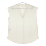 qualite ノースリーブ 32440010027 サイズF Vネック 撥水ストレッチTブラウス 定価14300円 ブラウス シャツ オフホワイト レディース カリテ【中古】5-0525S△