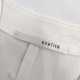qualite ノースリーブ 32440010027 サイズF Vネック 撥水ストレッチTブラウス 定価14300円 ブラウス シャツ オフホワイト レディース カリテ【中古】5-0525S△