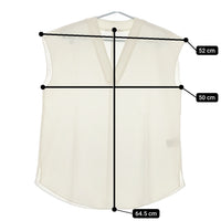 qualite ノースリーブ 32440010027 サイズF Vネック 撥水ストレッチTブラウス 定価14300円 ブラウス シャツ オフホワイト レディース カリテ【中古】5-0525S△